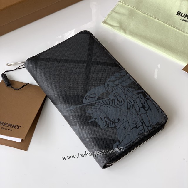 Burberry專門店新款London格紋拉鏈收納袋 巴寶莉男士拉鏈長錢包 yxb1115